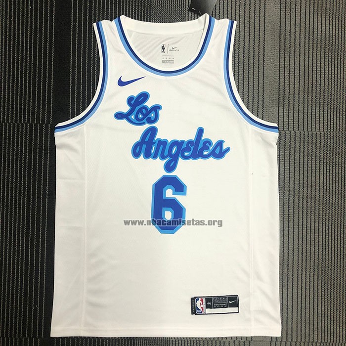 Camiseta Los Angeles Lakers LeBron James NO 6 Classic 2019-20 Blanco